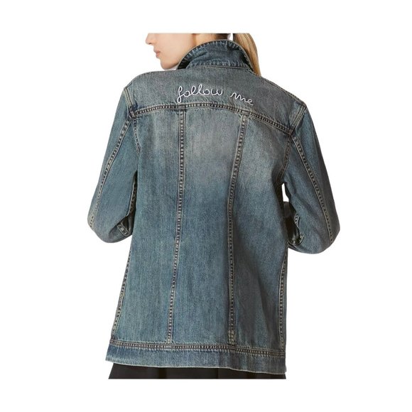 Avec Les Filles "Follow Me" Denim Jean Jacket SZ Large - Picture 2 of 12